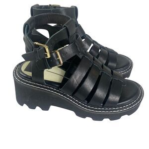 Dolce Vita 6.5 Gladiater sandals Bloomingdales black leather platform streetwear